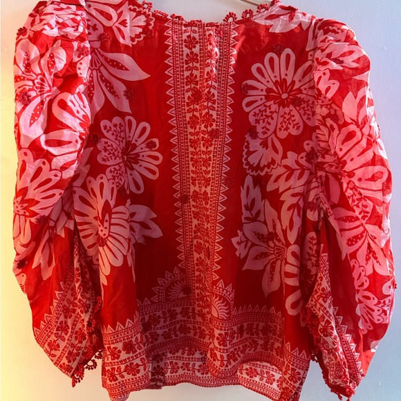 FARM Rio Red Floral Blouse - Picture 3 of 5